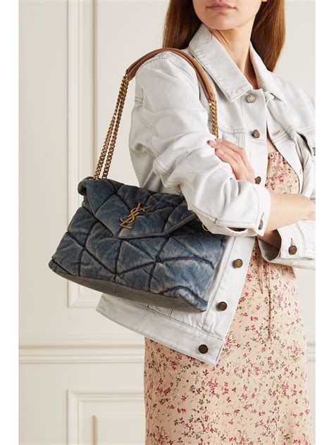 ysl loulou denim puffer bag|YSL loulou puffer bag large.